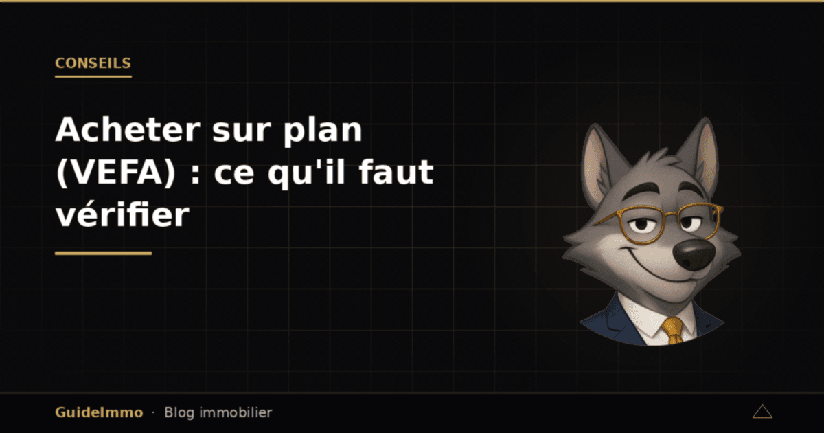 Acheter sur plan (VEFA) : ce qu'il faut vérifier